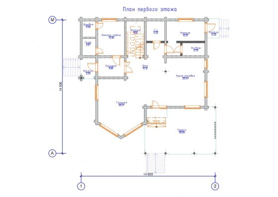 Базовые планировки Дом из клееного бруса Чемал 1