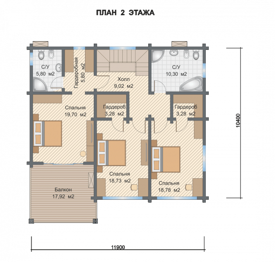 Базовые планировки Дом из клееного бруса Шату 2