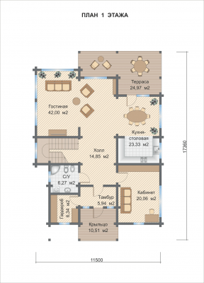 Базовые планировки Дом из клееного бруса Солнечногорский район 1