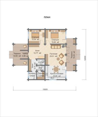 Базовые планировки Дом из клееного бруса Аспен 2