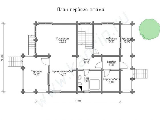 Базовые планировки Дом из клееного бруса Гилберт 2