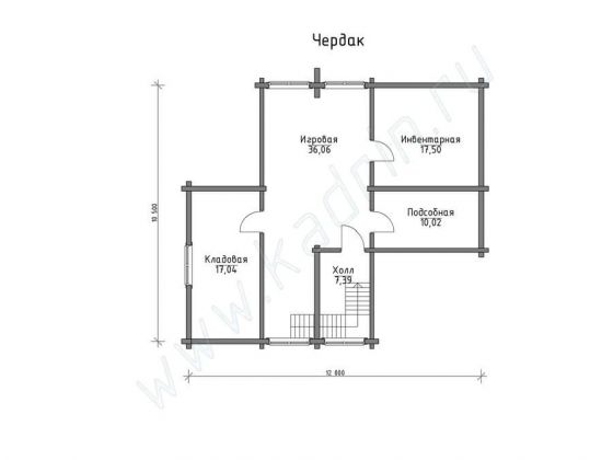 Базовые планировки Дом из клееного бруса Рокфорд 3