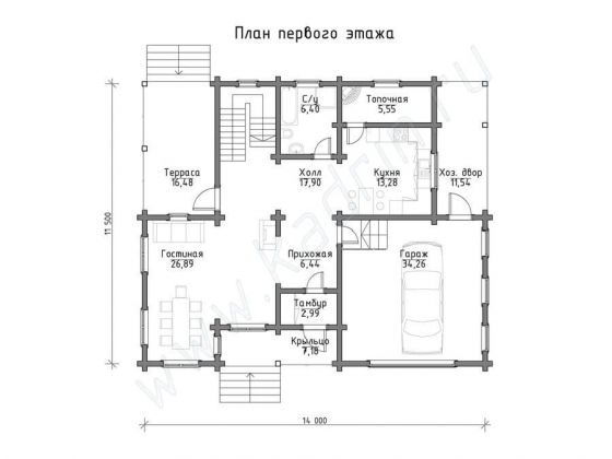 Базовые планировки Дом из клееного бруса Финикс 1