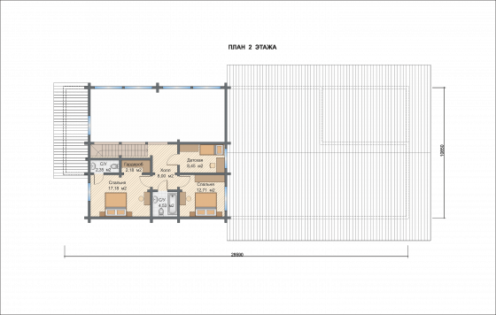 Базовые планировки Дом из клееного бруса Флорида 2
