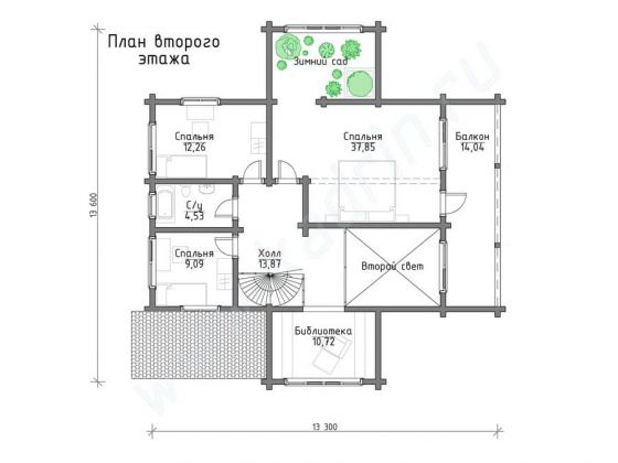 Базовые планировки Дом из клееного бруса Харлинген 2