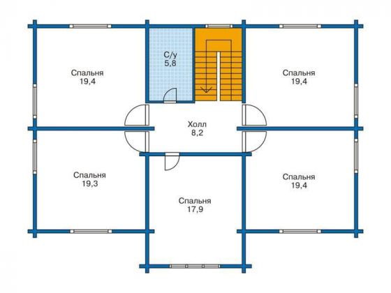 Базовые планировки Дом из клееного бруса Куфштайн 2